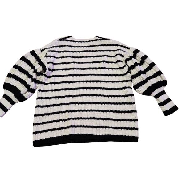 Caroline Constas oversized black Striped v-neck sweater size XS - Picture 4 of 5